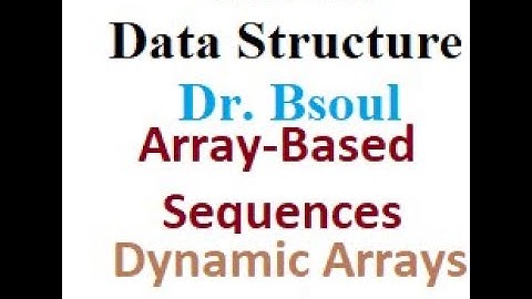 CS 250 Dr Bsoul Array Based Sequences Dynamic Arrays Part Three