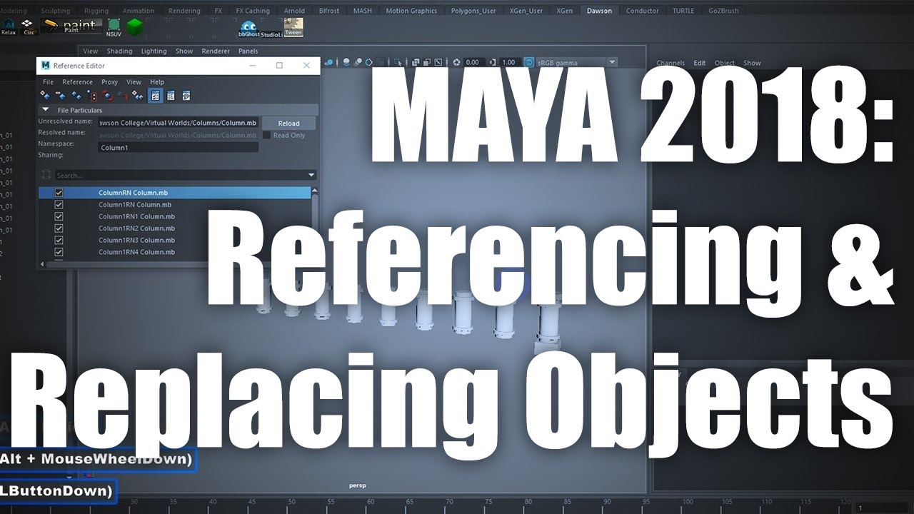 Replace object. Reference Editor Maya.