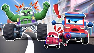 Super SPIDERTRUCK and baby truck vs Evil Monster Truck | Cars & Trucks Rescue for Kids