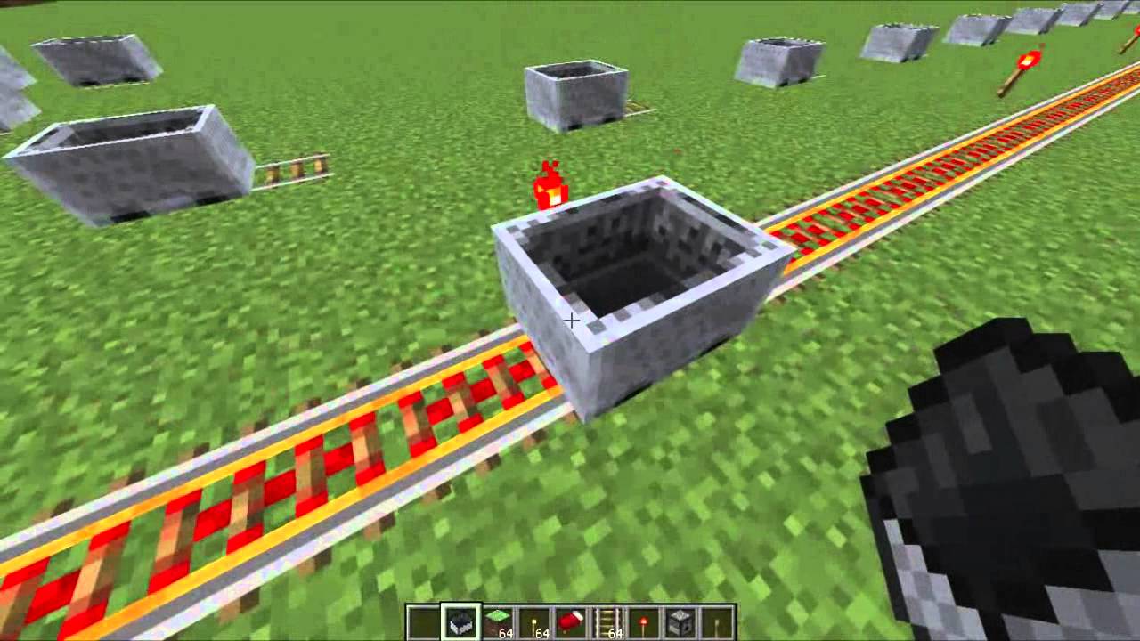 マインクラフト 100ｍを3秒で進むトロッコの作り方 Youtube