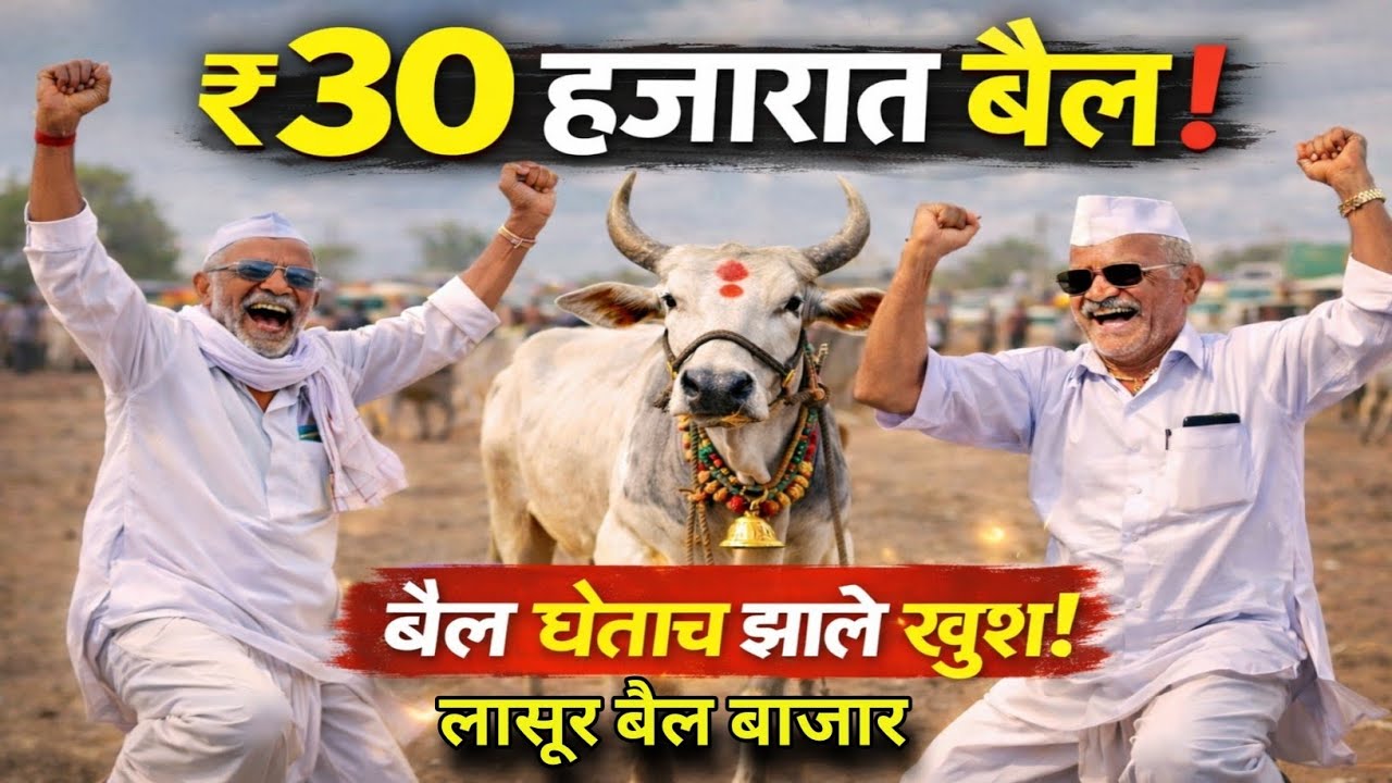 शेतकऱ्यांची झुंबड! लासूर बैल बाजार | 22/02/2026 