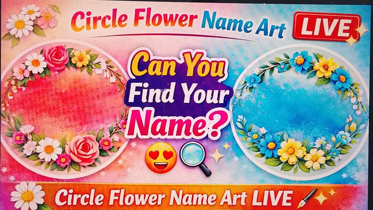 Can You Find Your Name? Circle Flower Name Art Live ✨ Beautiful calligraphy
