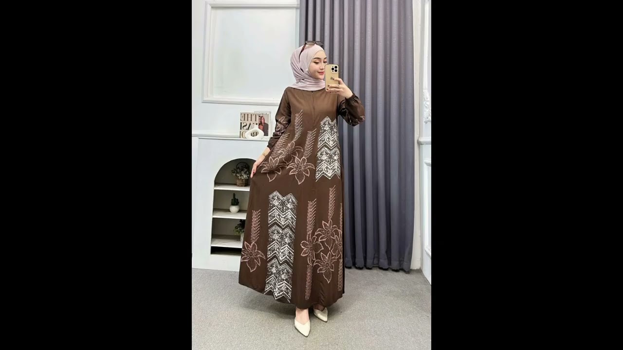 8 maret 26 gamis rayon twill cap  bisa cod 0822 2668 2891