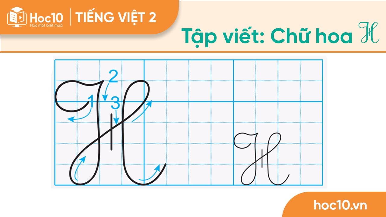Tập viết: Chữ hoa H - Tiếng Việt 2 | Hoc10 - YouTube