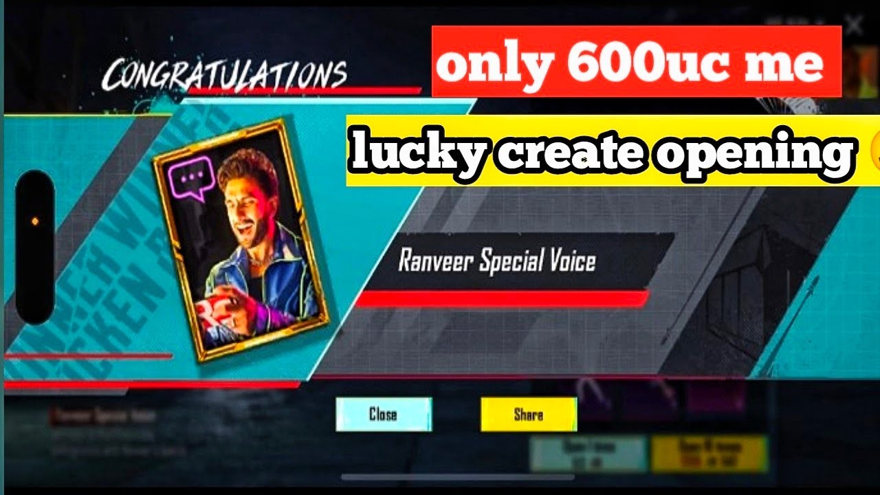 😱 lucky create opening 500uc me🔥 voice pack ranveer singh crate opening ...
