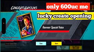 😱 lucky create opening 500uc me🔥 voice pack ranveer singh crate opening RS create opening