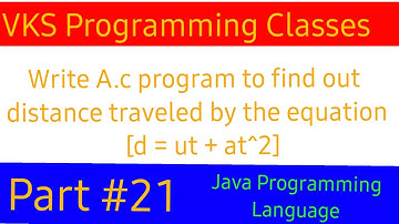 Write A.c program to find out distance traveled by the equation  [d = ut + at^2]|| Java Program
