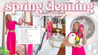 SPRING CLEANING &amp; ORGANIZING🧺🌸 | ✨Aesthetic &amp; Motivational Cleaning Vlog✨ | Lauren Norris