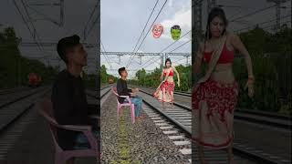 funny cute aunty stop the high-speed train #shorts #youtube