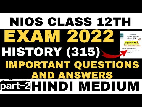 nios 12th class history important questions | nios class 12 history imp question with ans in hindi |