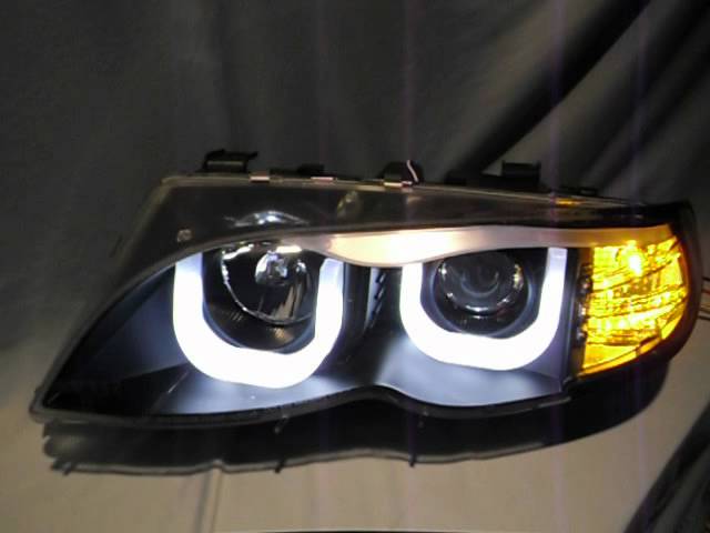 Angel Eye Scheinwerfer 3er BMW E46 Limo 01-03 U-LED-Standlichtring black by  SW-Tuning 