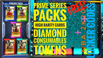 NBA 2K20 Locker Codes Free Prime Series Pack / Diamond Consumable / High Rarity Cards / Tokens