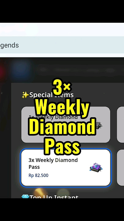 Buy Weekly Diamond Pass MLBB #mobilelegends #belidiamond #tipsdiamond #skingratis #freeskin