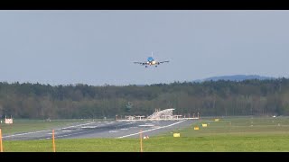 Sunny calm landing of KLM Embraer E175 at Nuremberg Airport (EDDN) | Plane Spotting