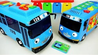 Video thumbnail of "Мультик про машинки Тайо маленький автобус Cartoon Tayo Little Bus 꼬마버스 타요 주유소 차고지 장난감  2"