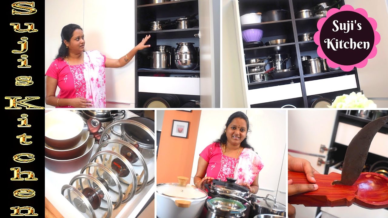 என் புது கிச்சனில் பாத்திர Cupboard||My New Kitchen Cookwares