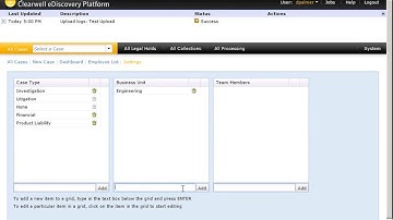 Clearwell eDiscovery 7 1 2 All Case Settings Demo