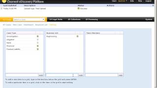 Clearwell eDiscovery 7 1 2 All Case Settings Demo