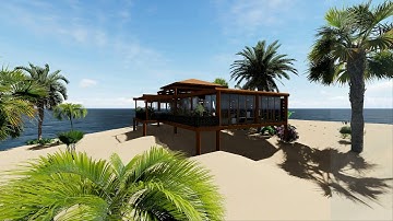modern beach house with Lumion & Sketchup