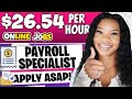 .54 HOURLY ONLINE JOBS! PAYROLL DATA SPECIALIST! ENTRY LEVEL WORK FROM HOME JOBS 2023 | WFH JOBS