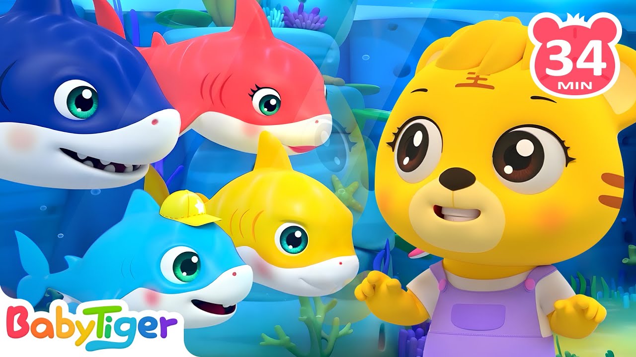 鯊魚一家🦈🦈🦈 + 更多兒歌🎵 | 兒童歌曲合集 | 經典兒歌 | 幼兒音樂 | 童謠串燒 | 貝樂虎BabyTiger