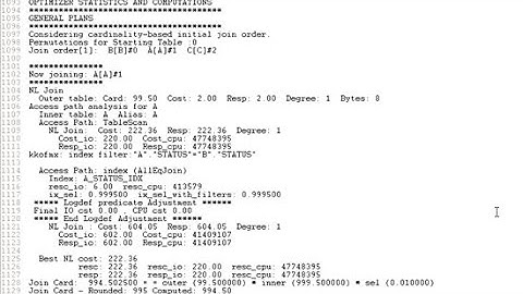 Understanding cost using Oracle 10053 optimizer trace