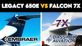 Inside DASSAULT FALCON 7X VS EMBRAER LEGACY 650E Private Jets Full Comparison