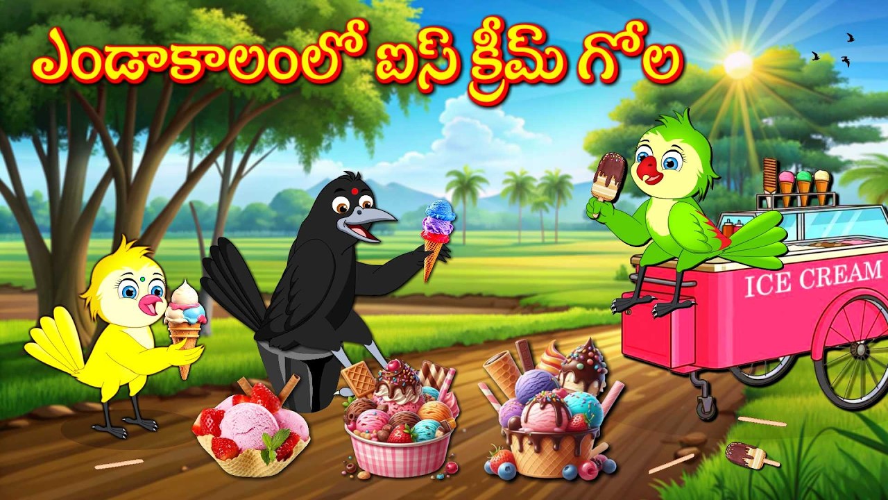 TELUGU STORIES ఎండాకాలంలో ఐస్ క్రీమ్ గోల -Bujji-Chichi-Tuni-Bannu- Birds Prime Stories Telugu