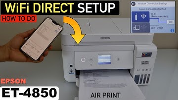 Epson Ecotank ET 4850 WiFi Direct Setup !!