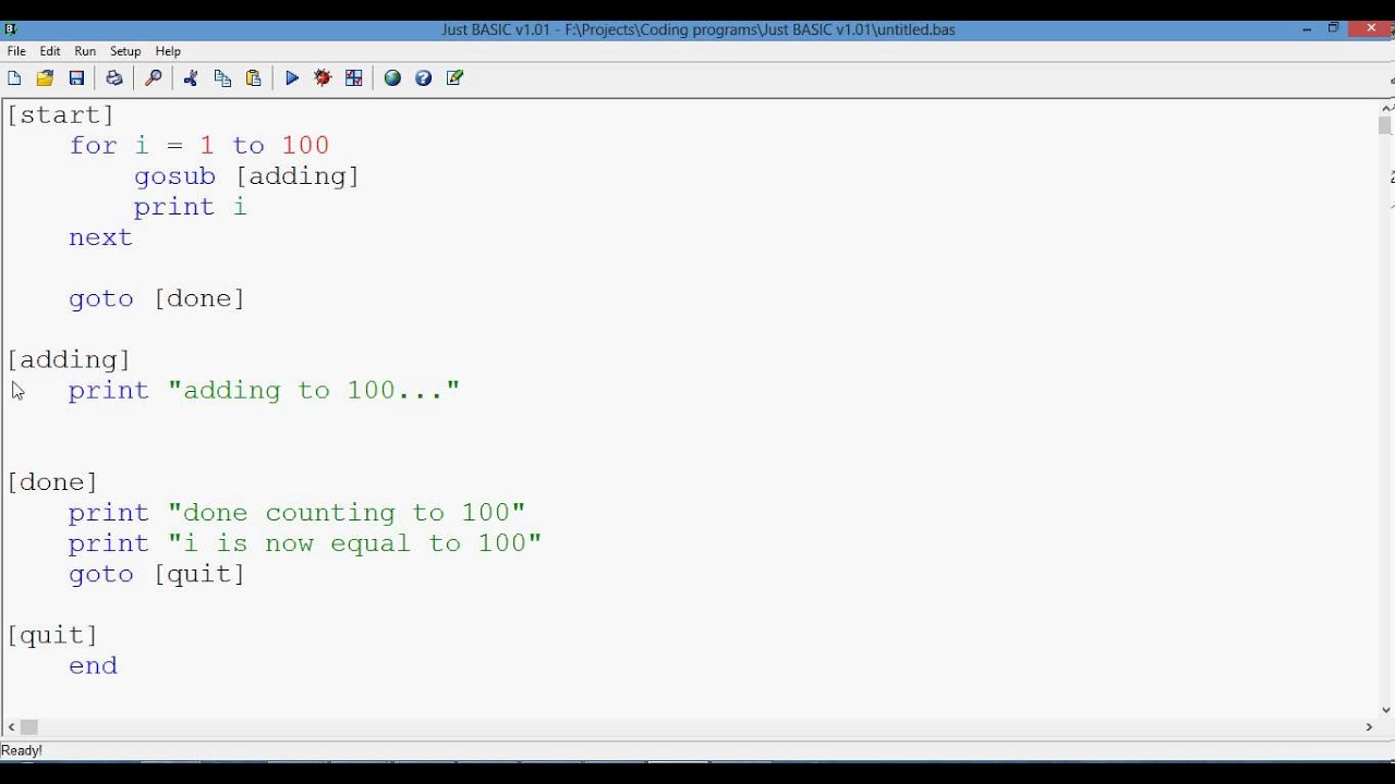 Just Basic Tutorial 8 - For Loops - YouTube