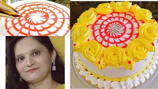 सोप्या पदधतीने pineapple केक | Perfect EGGLESS Pineapple cake | easy decoration | Creamy Layers |