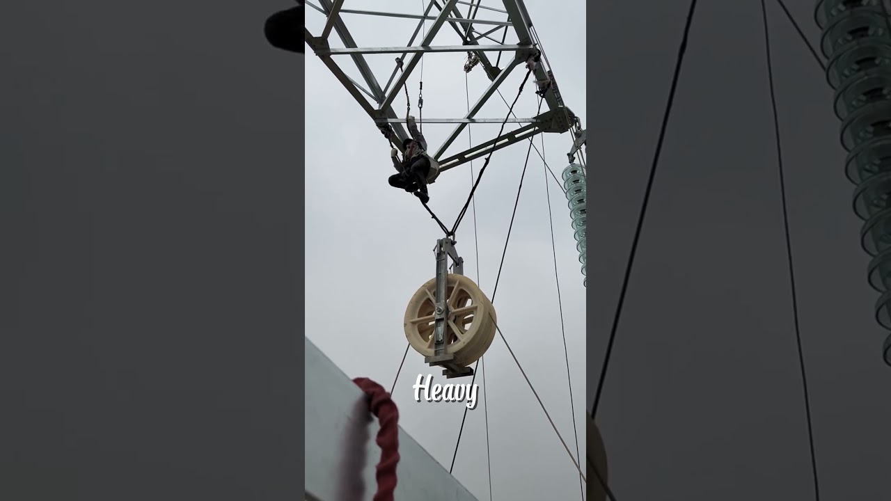 Incredible Lineman Skills High Angle Work on Tran 