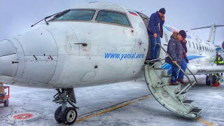 Посадка в Уфе. 20.02.2018. Bombardier CRJ-200.