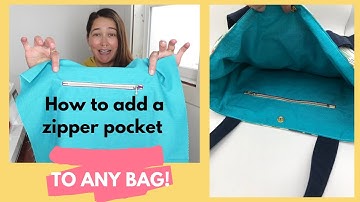 How to add a zipper pocket to ANY bag! Step by step tutorial.