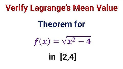 Controleer de gemiddelde waardestelling van Lagrange