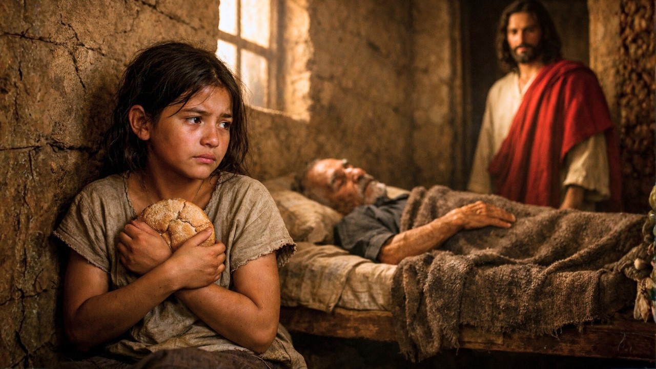 LA NIÑA GUARDÓ SU ÚNICO PAN PARA SU ABUELO ENFERMO… JESÚS LO VIO TODO