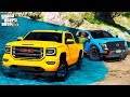 РЕАЛЬНАЯ ЖИЗНЬ В GTA 5 - ЗАСТРЯЛИ В ПЕСКЕ НА АРЕНДОВАННЫХ NISSAN TITAN И GMC SIERRA! 🌊ВОТЕР