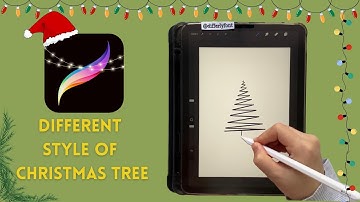 Christmas Tree Drawing Idea In Procreate 🌈🌺 #differlyfont #procreate #christmastree