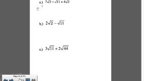 Section 11.2: Simplify Radical Expressions