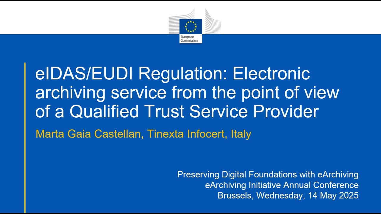eIDAS/EUDI Regulation electronic archiving service from a Qualified Trust Service Provider