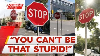 Drivers confused by four stop signs at Sydney intersection | A Current Affair