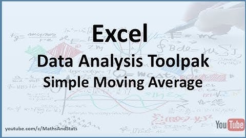 Excel Data Analysis Toolpak: How to create a Simple Moving Average Time Series