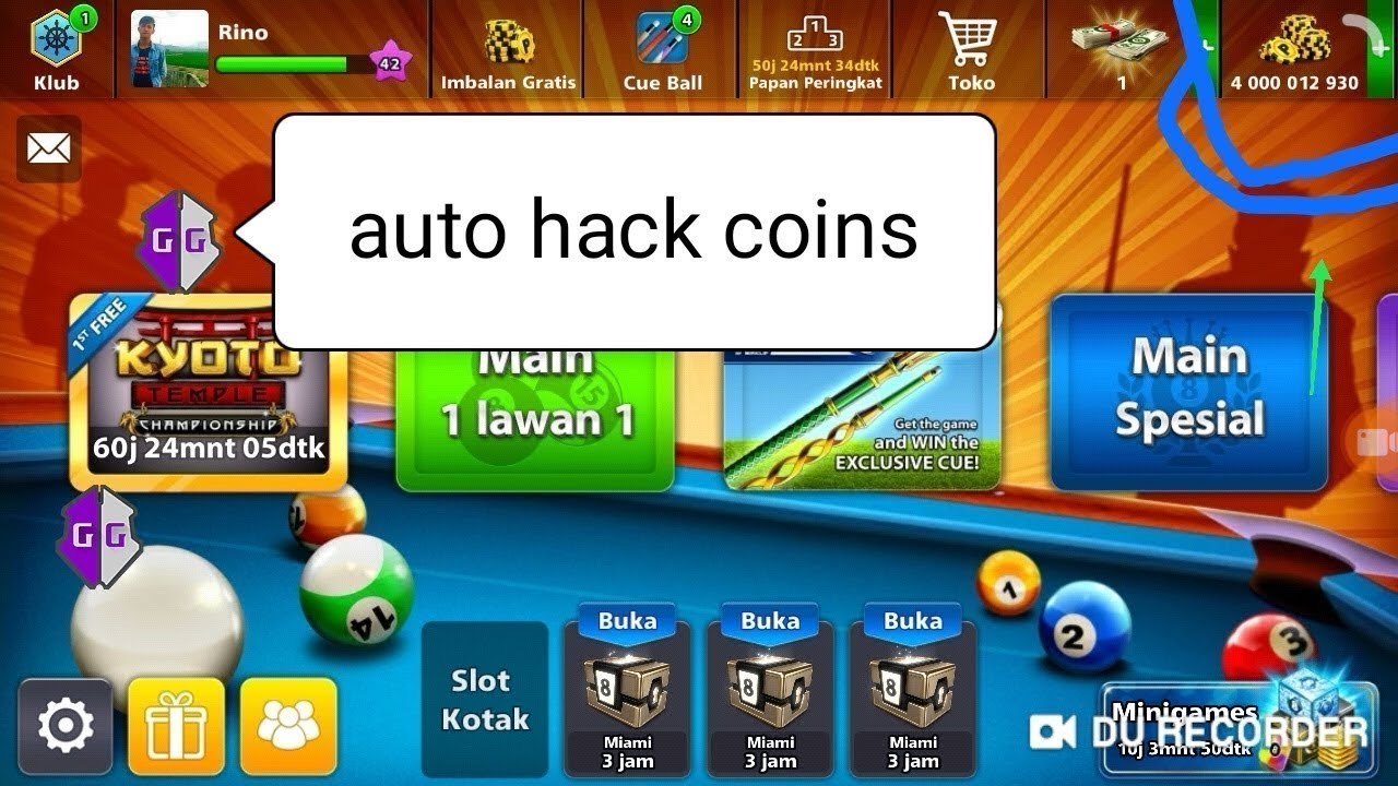Cara HACK Coins 8 Ball Pool by .Miniclip.auto hack coins