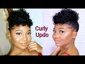 LAZY Girl Curly Puff UPDO | Relaxed Hair Tutorial!