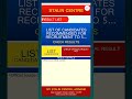 Stalin Centre Bulletin | LIST OF CANDIDATES RECOMMENDED FOR RECRUITMENT TO 5 (FIVE) [1 (ONE) RESE...