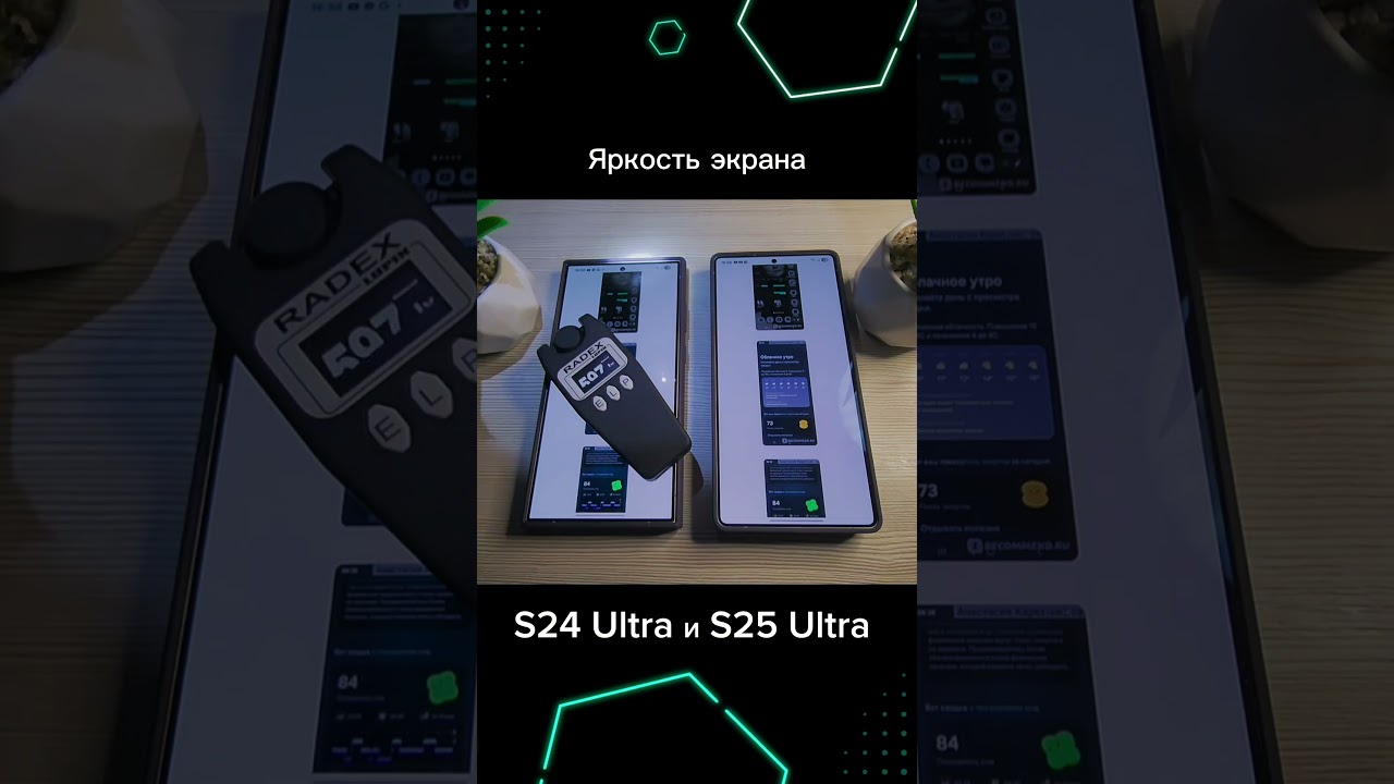 Яркость экрана S24 Ultra и S25 Ultra