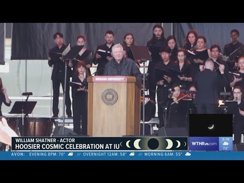 William Shatner delivers a spoken-word performance to eclipse crowd at IU's Memorial Stadium
