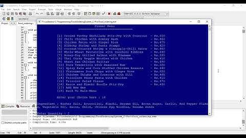Food Ordering System in C Programming with Source Code - CodeAstro