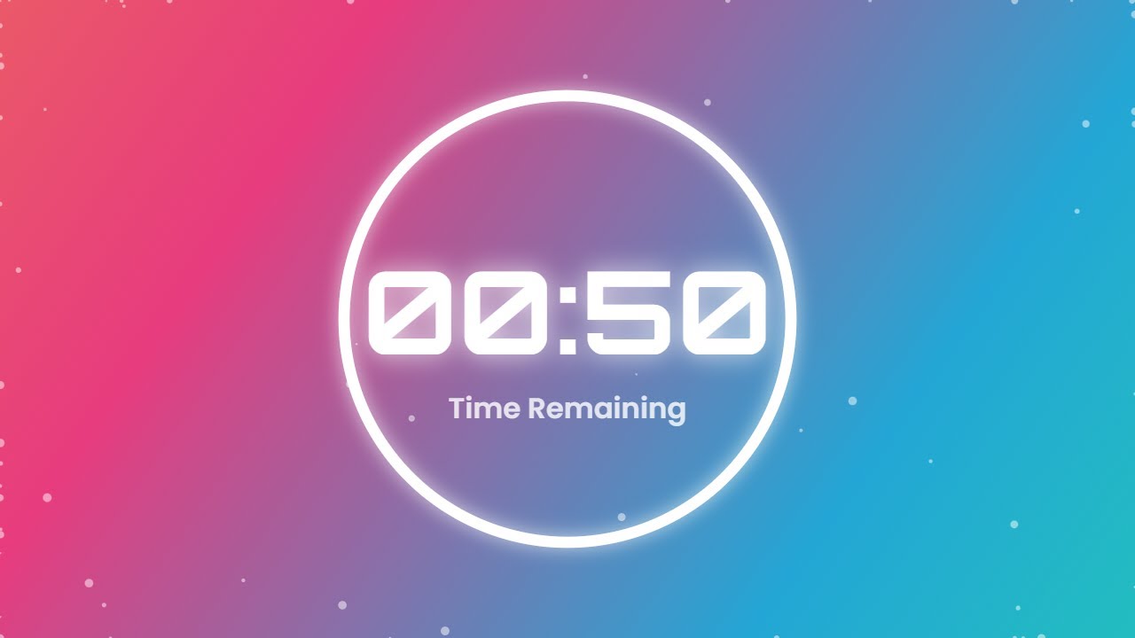 🕒 50-Second Countdown Timer ⏱️ | Time's Ticking! Hurry Up! ⏳Timer ...