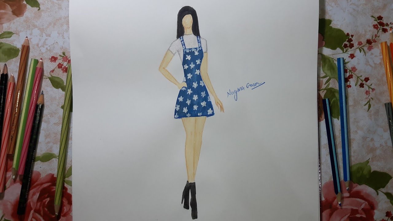 Easy drawings #2, how to draw a Short Dress , Short dress design For  Beginners - YouTube